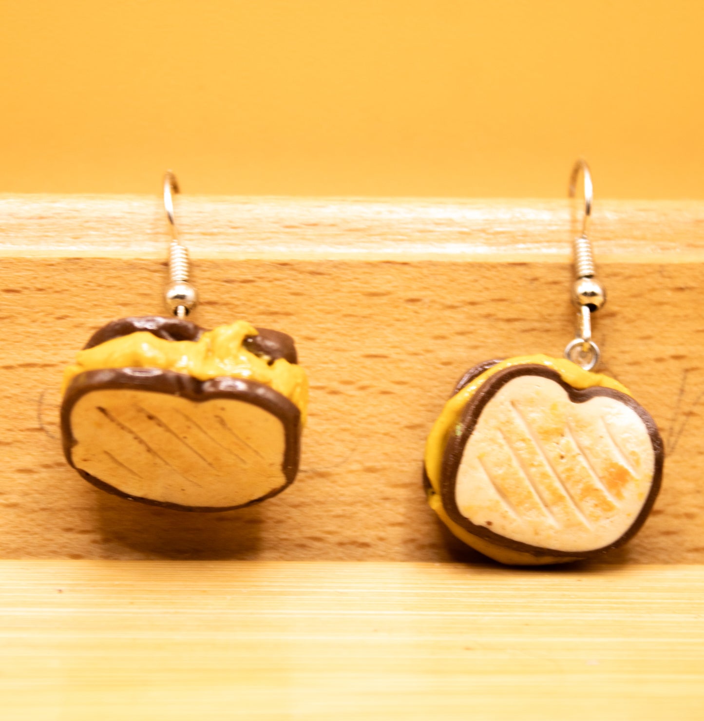 Grilled cheese earrings