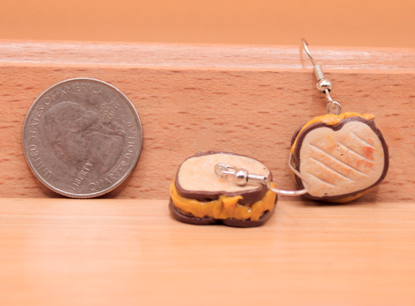 Grilled cheese earrings