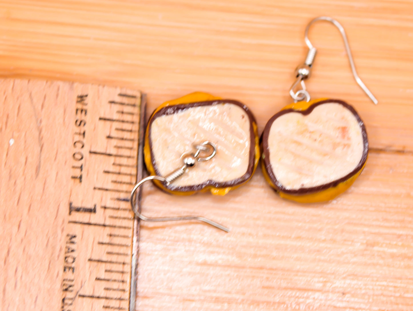 Grilled cheese earrings
